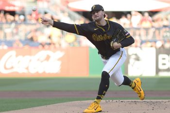 Apr 13, 2026; Pittsburgh, Pennsylvania, USA;  Pittsburgh Pirates starting pitcher Paul Skenes (30) delivers a pitch against the Washington Nationals during the first inning at PNC Park. Mandatory Credit: Charles LeClaire-Imagn Images