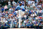 Apr 17, 2026; Chicago, Illinois, USA; Chicago Cubs starting pitcher Edward Cabrera (30) delivers a pitch against the New York Mets during the first inning at Wrigley Field. Mandatory Credit: Kamil Krzaczynski-Imagn Images