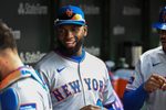 Apr 19, 2026; Chicago, Illinois, USA;  New York Mets center fielder Luis Robert Jr. (88) is seen in the dugout against the Chicago Cubs at Wrigley Field. Mandatory Credit: Matt Marton-Imagn Images