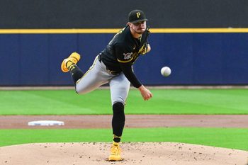 Apr 24, 2026; Milwaukee, Wisconsin, USA; Pittsburgh Pirates starting pitcher Paul Skenes (30) throws a pitch in the first inning against the Milwaukee Brewers at American Family Field. Mandatory Credit: Benny Sieu-Imagn Images
