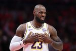 Apr 26, 2026; Houston, Texas, USA; Los Angeles Lakers forward LeBron James (23) walks on the court before the start of the game against the Houston Rockets in game four of the first round of the 2026 NBA Playoffs at Toyota Center. Mandatory Credit: Troy Taormina-Imagn Images