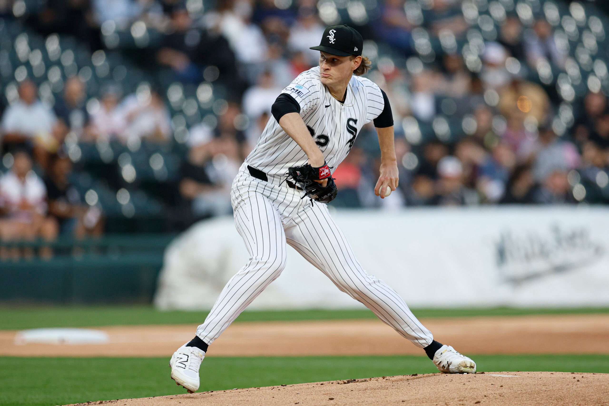 Apr 14, 2026; Chicago, Illinois, USA; Chicago White Sox starting pitcher Noah Schultz (22) delivers a pitch against the Tampa Bay Rays during the first inning at Rate Field. Mandatory Credit: Kamil Krzaczynski-Imagn Images