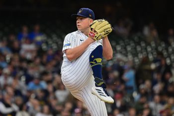 Apr 26, 2026; Milwaukee, Wisconsin, USA; Milwaukee Brewers starting pitcher Kyle Harrison (52) throws a pitch in the first inning against the Pittsburgh Pirates at American Family Field. Mandatory Credit: Benny Sieu-Imagn Images