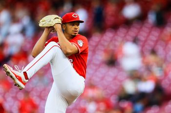 Apr 28, 2026; Cincinnati, Ohio, USA; Cincinnati Reds starting pitcher Chase Burns (26) pitches against the Colorado Rockies in the first inning at Great American Ball Park. Mandatory Credit: Katie Stratman-Imagn Images
