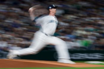 May 2, 2026; Seattle, Washington, USA; Seattle Mariners starting pitcher Emerson Hancock (26) throws against the Kansas City Royals during the seventh inning at T-Mobile Park. Mandatory Credit: Joe Nicholson-Imagn Images