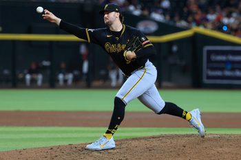 May 6, 2026; Phoenix, Arizona, USA; Pittsburgh Pirates pitcher Paul Skenes against the Arizona Diamondbacks at Chase Field. Mandatory Credit: Mark J. Rebilas-Imagn Images