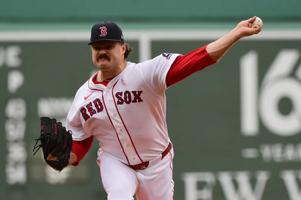 May 10, 2026; Boston, Massachusetts, USA; Boston Red Sox pitcher Payton Tolle (70) pitches during the first inning against the Tampa Bay Rays at Fenway Park. Mandatory Credit: Bob DeChiara-Imagn Images