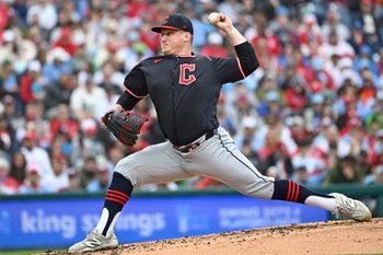 May 24, 2026; Philadelphia, Pennsylvania, USA; Cleveland Guardians pitcher Parker Messick (77) throws a pitch against the Philadelphia Phillies during the fourth inning at Citizens Bank Park. Mandatory Credit: Eric Hartline-Imagn Images
