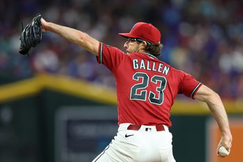 May 23, 2026; Phoenix, Arizona, USA; Arizona Diamondbacks pitcher Zac Gallen (23) throws a pitch against the Colorado Rockies in the third inning at Chase Field. Mandatory Credit: Anna Carrington-Imagn Images