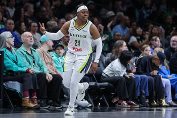 May 24, 2026; Brooklyn, New York, USA;  Dallas Wings guard Arike Ogunbowale (24) at Barclays Center. Mandatory Credit: Wendell Cruz-Imagn Images