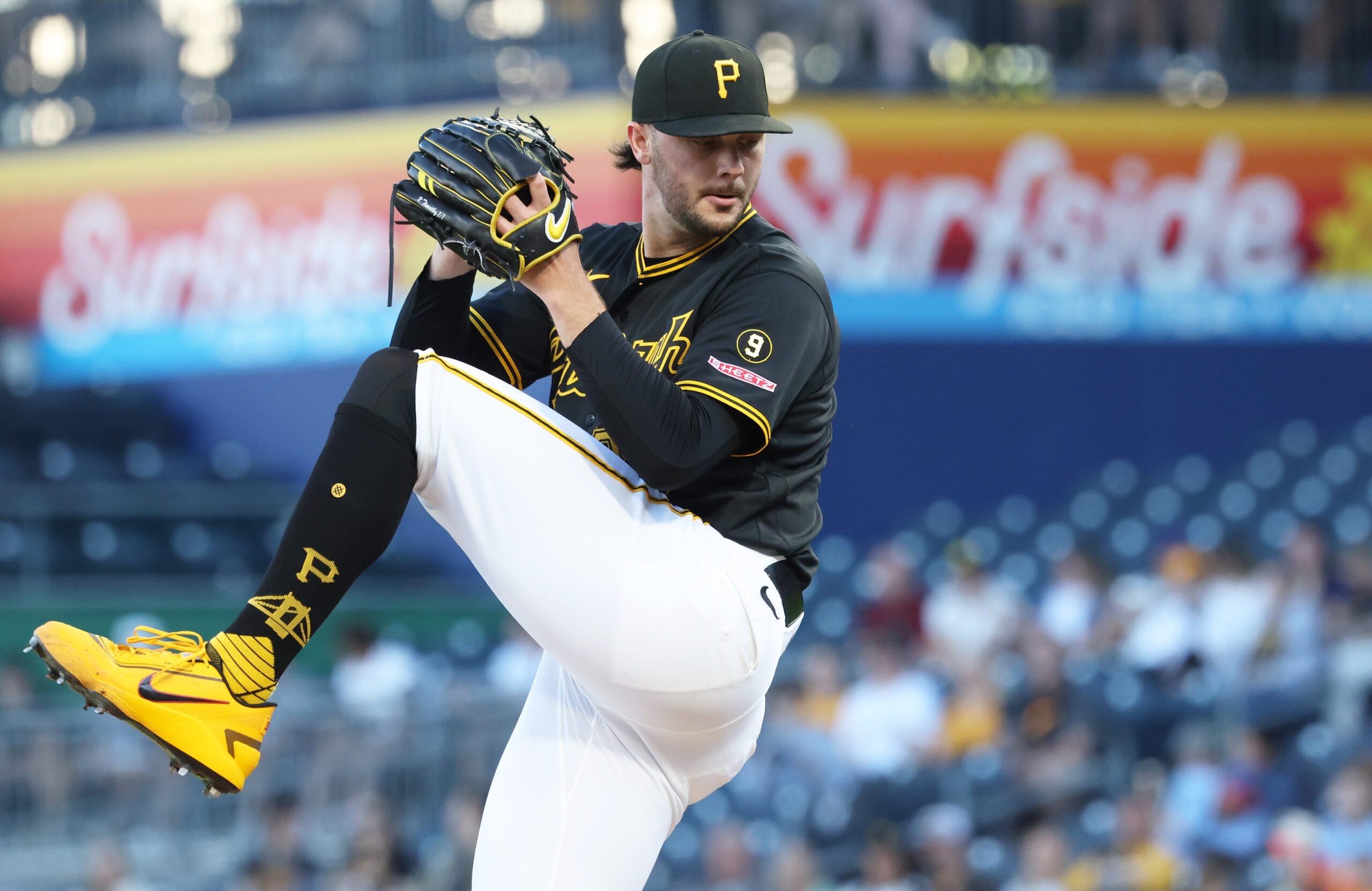 May 28, 2026; Pittsburgh, Pennsylvania, USA;  Pittsburgh Pirates starting pitcher Paul Skenes (30) pitches against the Chicago Cubs during the third inning at PNC Park. Mandatory Credit: Charles LeClaire-Imagn Images