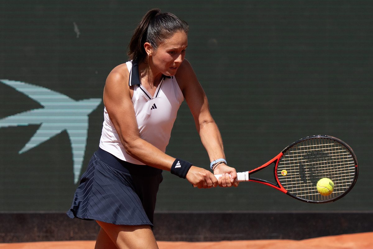 May 30, 2026; Paris, France; Daria Kasatkina of Australia returns a shot during her match against Aryna Sabalenka on day seven at Stade Roland Garros. Mandatory Credit: Susan Mullane-Imagn Images