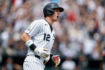May 31, 2026; Chicago, Illinois, USA; Chicago White Sox shortstop Colson Montgomery (12) rounds the bases after hitting a solo home run against the Detroit Tigers during the seventh inning at Rate Field. Mandatory Credit: Kamil Krzaczynski-Imagn Images