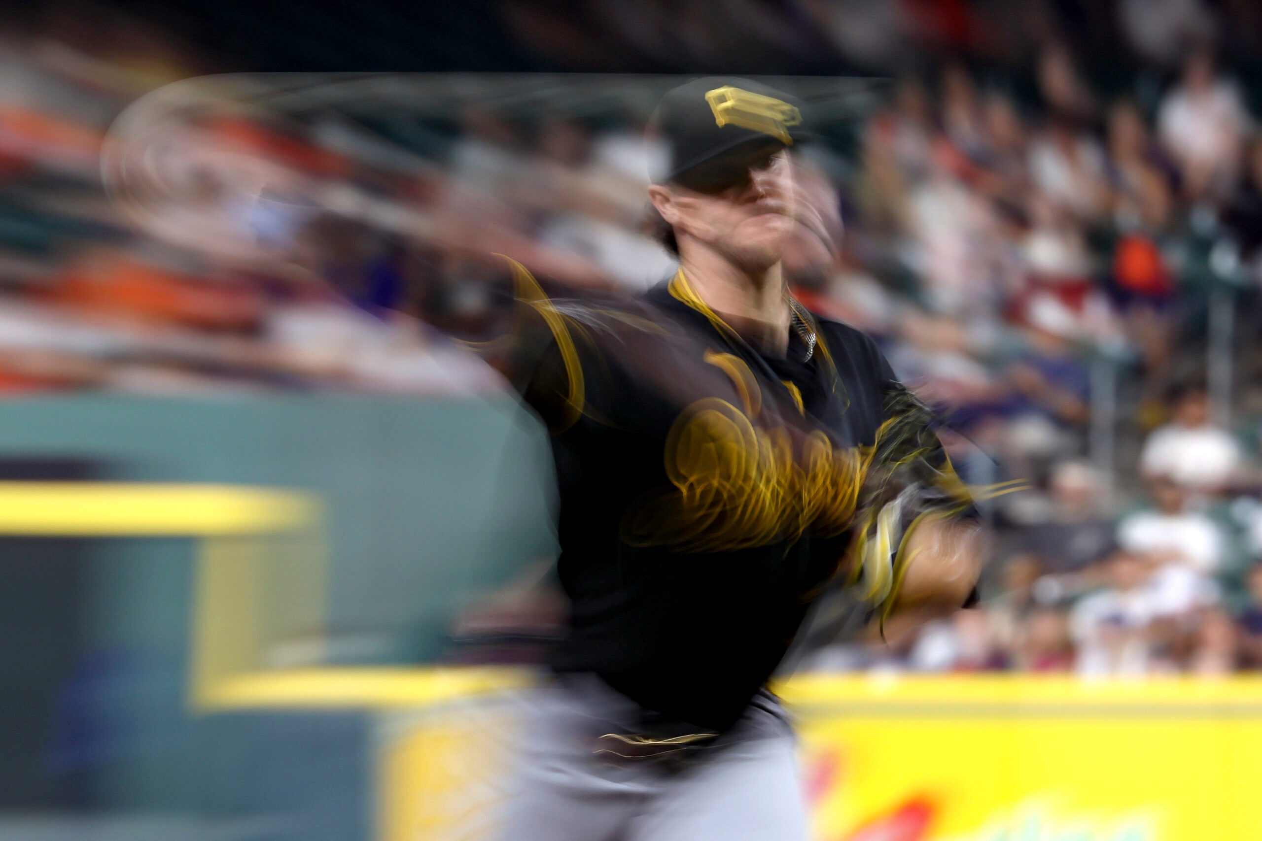 Jun 3, 2026; Houston, Texas, USA; Pittsburgh Pirates starting pitcher Paul Skenes (30) delivers a pitch during the second inning against the Houston Astros at Daikin Park. Mandatory Credit: Troy Taormina-Imagn Images