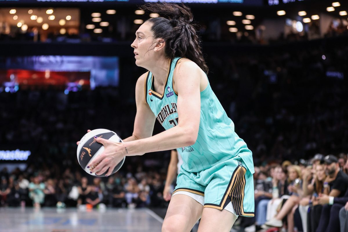 Jun 3, 2026; Brooklyn, New York, USA;  New York Liberty forward Breanna Stewart (30) at Barclays Center. Mandatory Credit: Wendell Cruz-Imagn Images