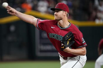 Arizona Diamondbacks right-hander Michael Soroka (34) pitches against the Washington Nationals at Chase Field in Phoenix on May 7, 2026.