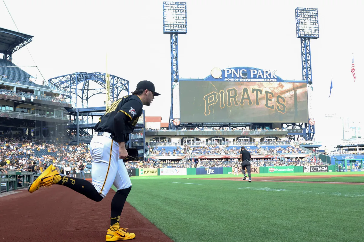 Jun 9, 2026; Pittsburgh, Pennsylvania, USA; Pittsburgh Pirates starting pitcher Paul Skenes (30) takes the field to pitch against the Los Angeles Dodgers during the first inning at PNC Park. Mandatory Credit: Charles LeClaire-Imagn Images