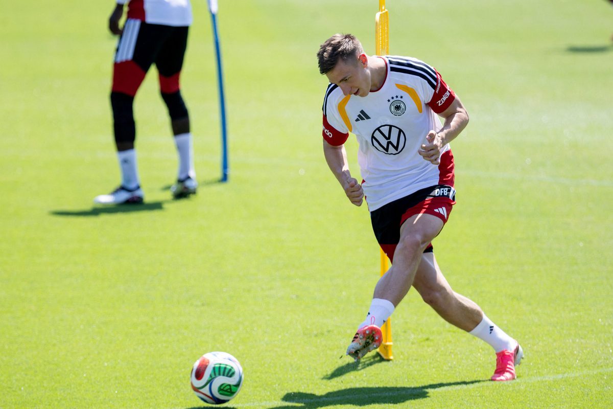 June 12, 2026; Winston-Salem, North Carolina, U.S.; Germany's Nico Schlotterbeck during training. Mandatory Credit: Scott Kinser-Imagn Images