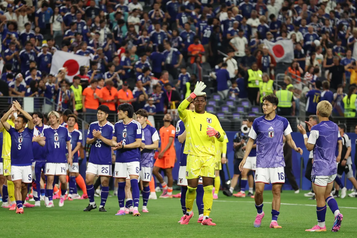 June 14, 2026; Arlington, Texas, U.S.; Japan's Zion Suzuki reacts after the match. Mandatory Credit: Tim Heitman-Imagn Images