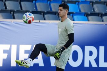 June 14, 2026; Carson, California, U.S.; Iran's Payam Niazmand during training.  Mandatory Credit: Kirby Lee-Imagn Images