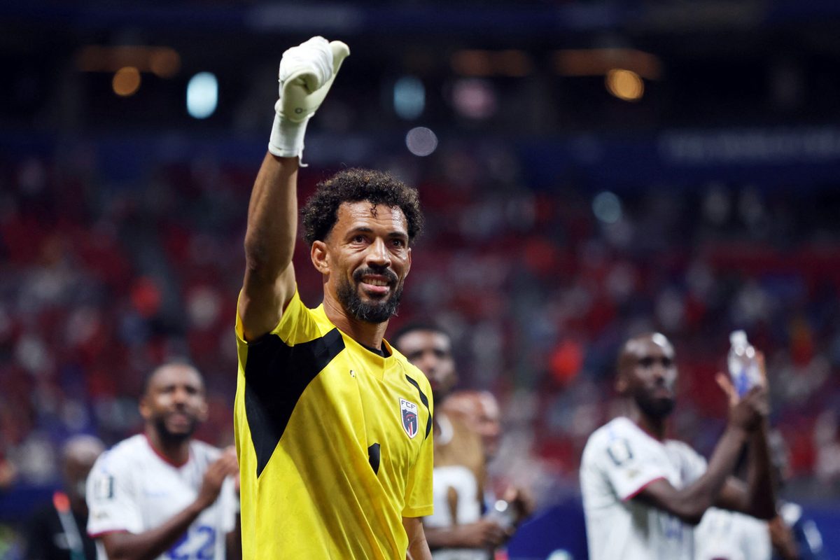June 15, 2026; Atlanta, Georgia, U.S.; Cape Verde's Vozinha celebrates after the match.  Mandatory Credit: Brett Davis-Imagn Images