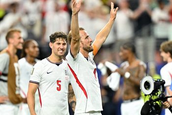 June 17, 2026; Arlington, Texas, U.S.; England's Harry Kane celebrates after the match.  Mandatory Credit: Maria Lysaker-Imagn Images