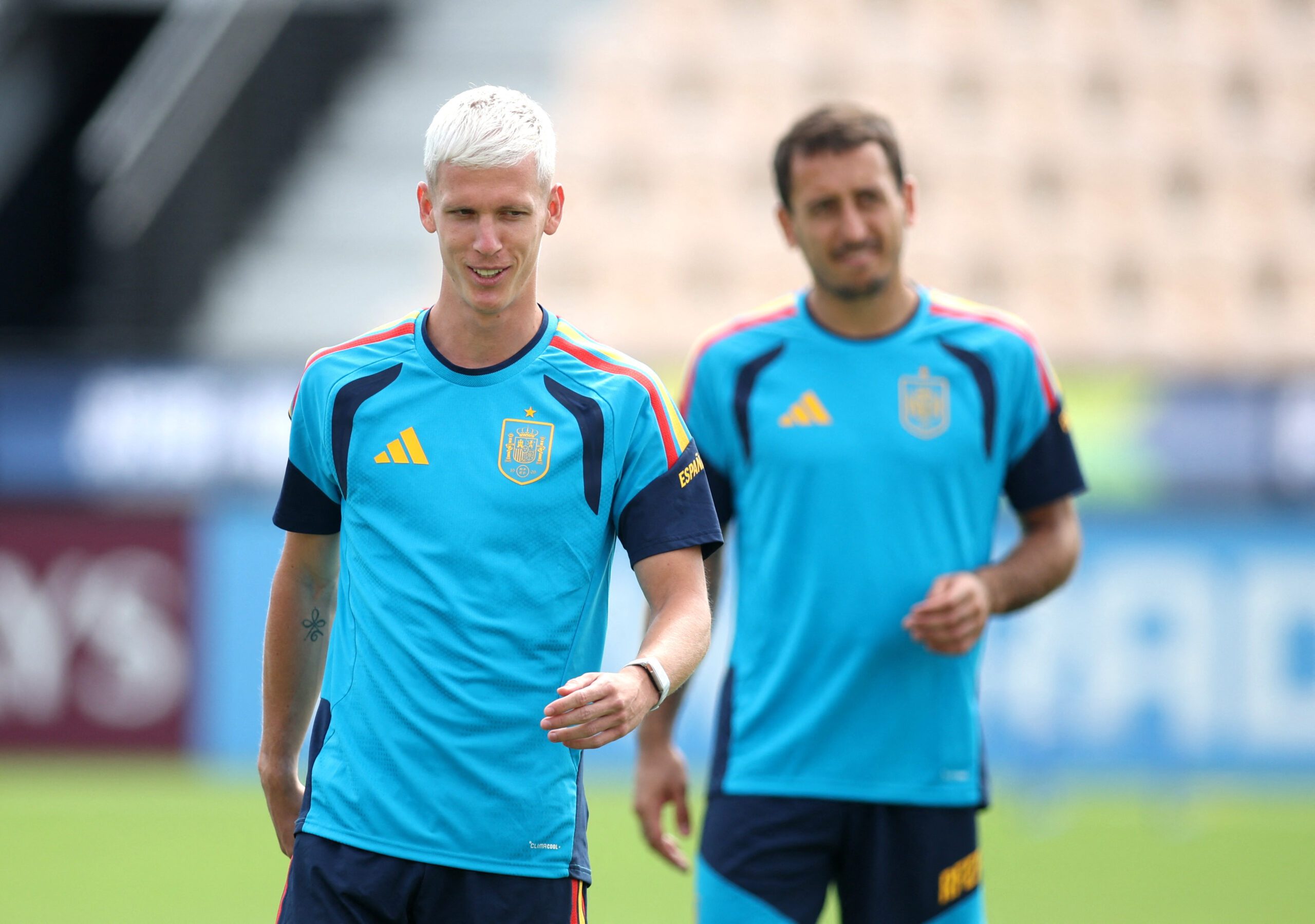 June 20, 2026; Kennesaw, Georgia, U.S.; Spain's Dani Olmo during training.  Mandatory Credit: Brett Davis-Imagn Images