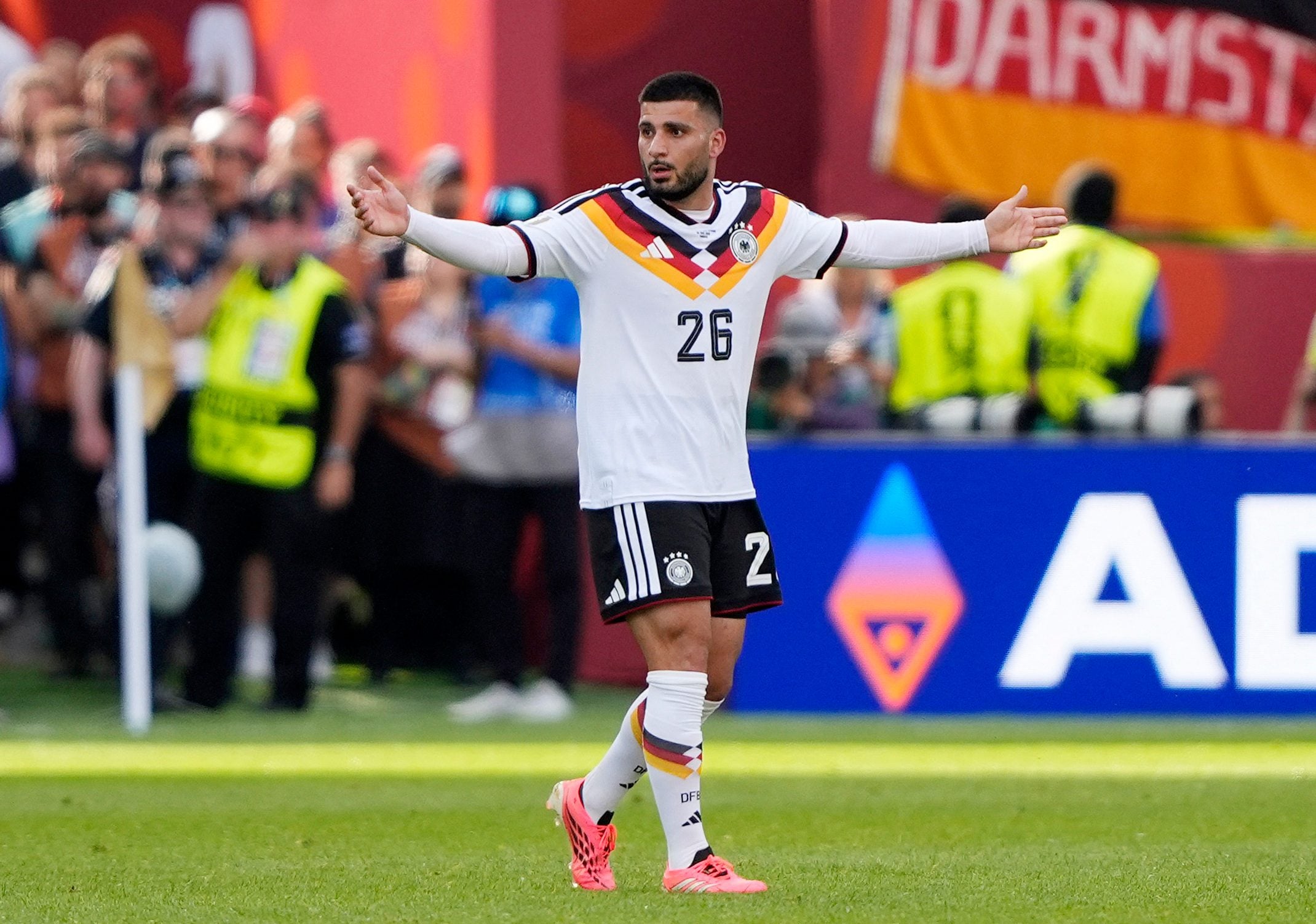 June 20, 2026; Toronto, Canada; Germany's Deniz Undav celebrates after the match.  Mandatory Credit: John E Sokolowski-Imagn Images
