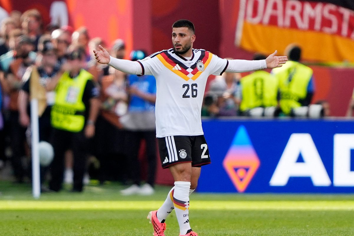 June 20, 2026; Toronto, Canada; Germany's Deniz Undav celebrates after the match.  Mandatory Credit: John E Sokolowski-Imagn Images