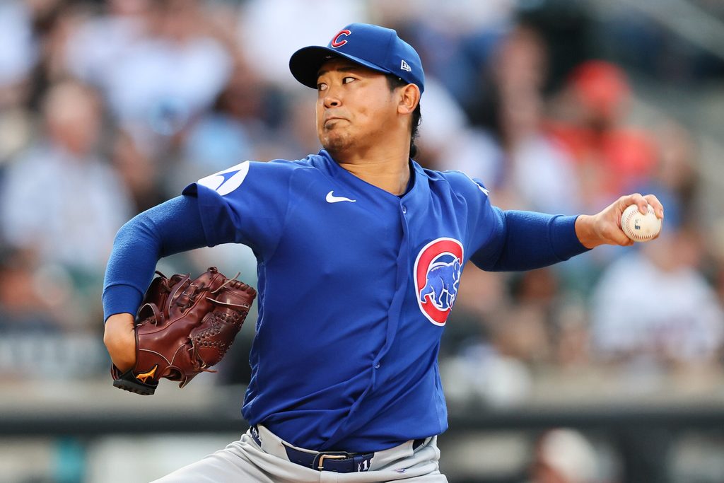 Jun 24, 2026; New York City, New York, USA; Chicago Cubs pitcher Shota Imanaga (18) delivers a pitch during the first inning against the New York Mets at Citi Field. Mandatory Credit: Vincent Carchietta-Imagn Images