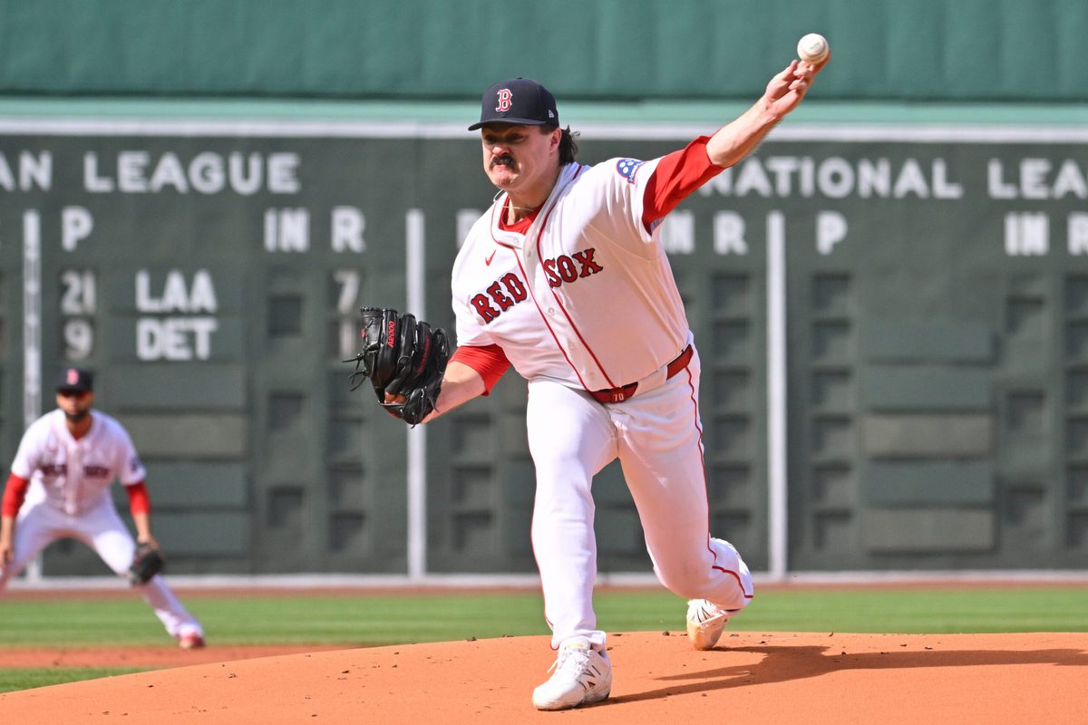 May 28, 2026; Boston, Massachusetts, USA; Boston Red Sox starting pitcher Payton Tolle (70) pitches against the Atlanta Braves during the first inning at Fenway Park. Mandatory Credit: Eric Canha-Imagn Images