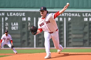 May 28, 2026; Boston, Massachusetts, USA; Boston Red Sox starting pitcher Payton Tolle (70) pitches against the Atlanta Braves during the first inning at Fenway Park. Mandatory Credit: Eric Canha-Imagn Images