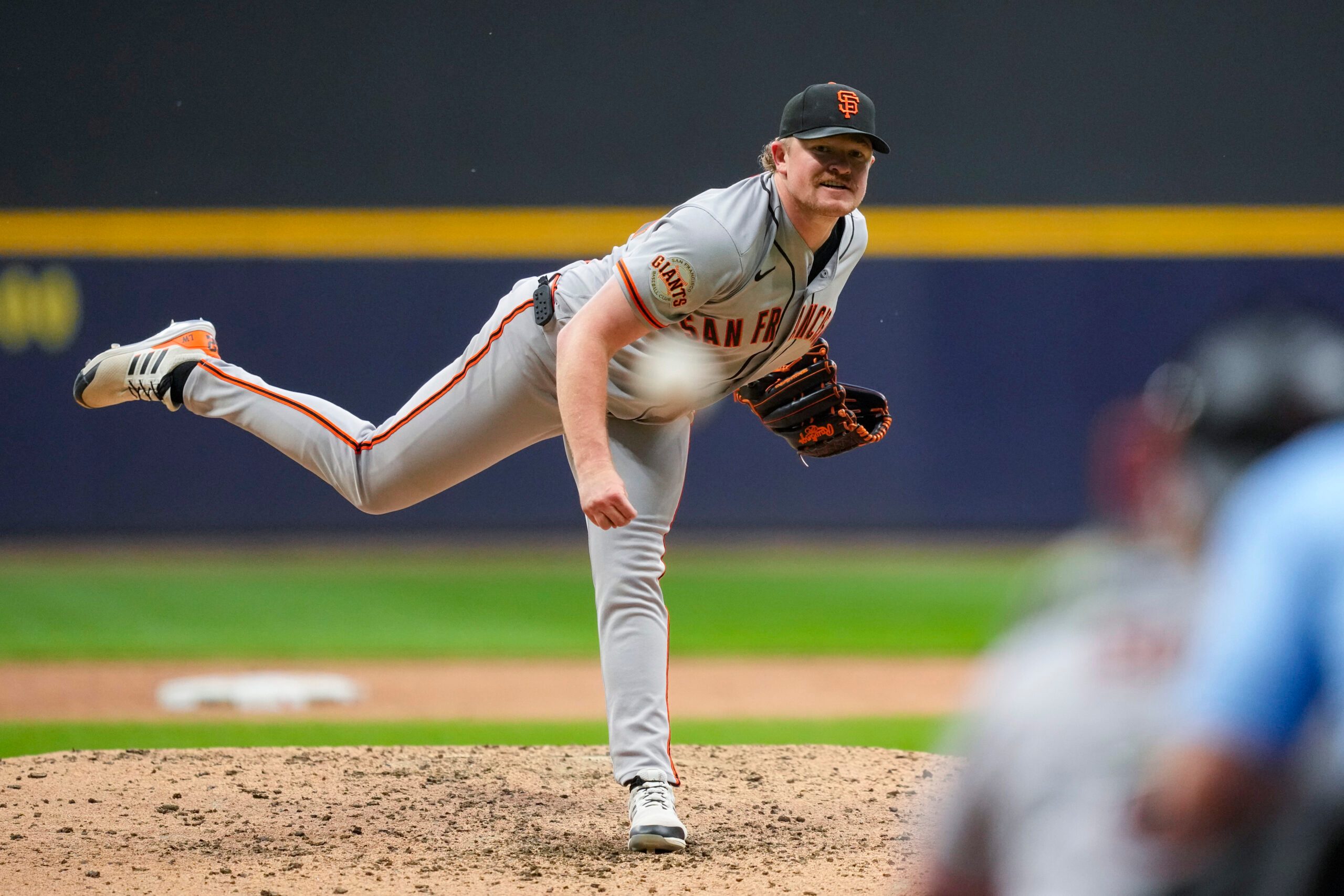 Jun 3, 2026; Milwaukee, Wisconsin, USA;  San Francisco Giants pitcher Logan Webb (62) throws a pitch during the seventh inning against the Milwaukee Brewers at American Family Field. Mandatory Credit: Jeff Hanisch-Imagn Images