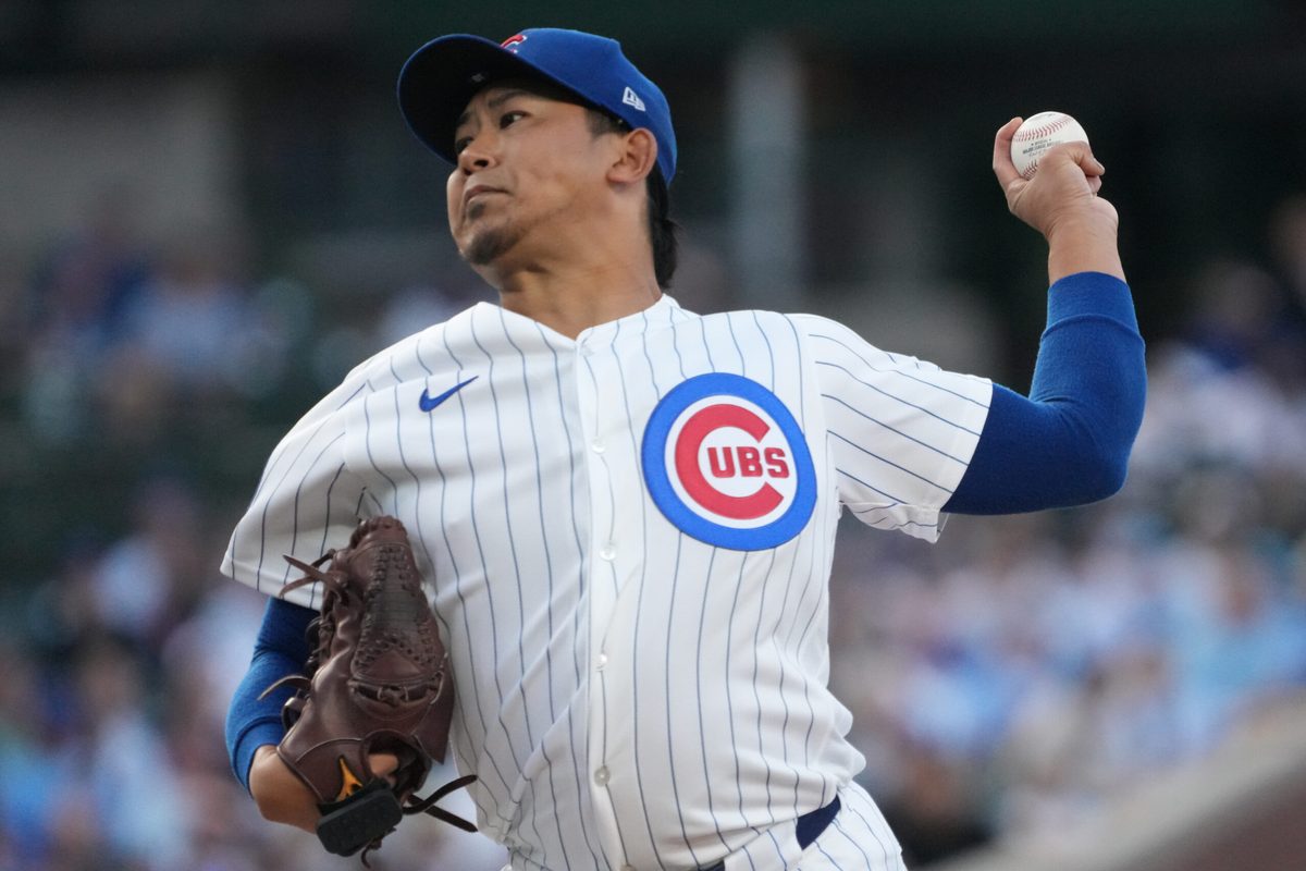 Jun 15, 2026; Chicago, Illinois, USA; Chicago Cubs pitcher Shota Imanaga (18) throws the ball against the Colorado Rockies during the first inning at Wrigley Field. Mandatory Credit: David Banks-Imagn Images