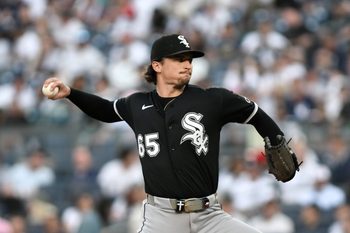 Jun 16, 2026; Bronx, New York, USA; Chicago White Sox pitcher Davis Martin (65) pitches against the New York Yankees during the first inning at Yankee Stadium. Mandatory Credit: John Jones-Imagn Images