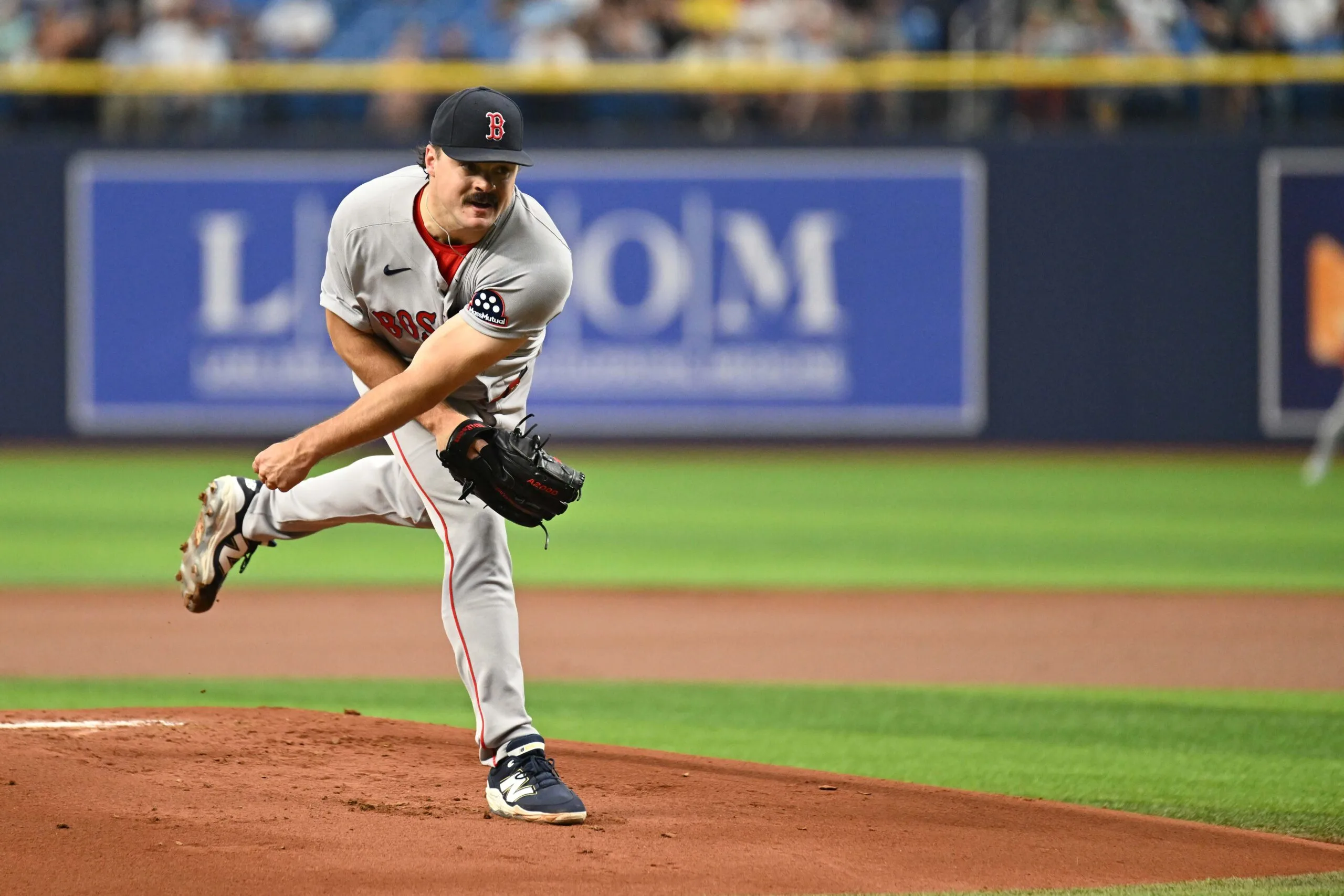Jun 9, 2026; St. Petersburg, Florida, USA; Boston Red Sox starting pitcher Payton Tolle (70) throws a pitch in the first inning against the Tampa Bay Rays  at Tropicana Field. Mandatory Credit: Jonathan Dyer-Imagn Images