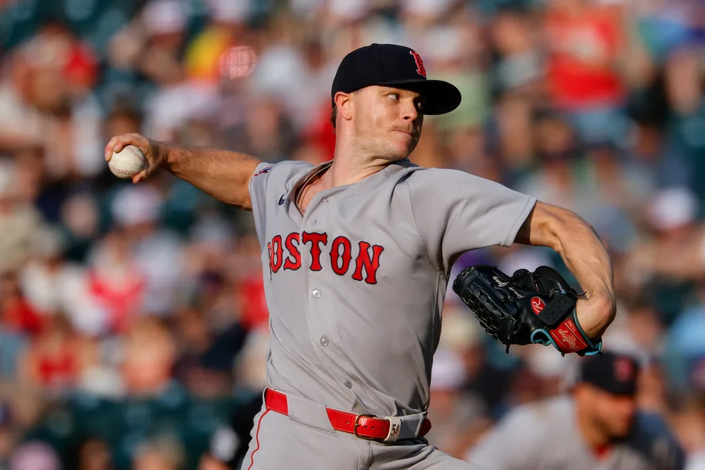 Jun 23, 2026; Denver, Colorado, USA; Boston Red Sox starting pitcher Sonny Gray (54) pitches in the first inning against the Colorado Rockies at Coors Field. Mandatory Credit: Isaiah J. Downing-Imagn Images