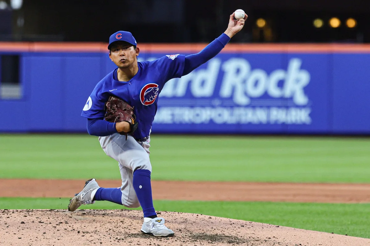 Jun 24, 2026; New York City, New York, USA; Chicago Cubs pitcher Shota Imanaga (18) delivers a pitch during the third inning against the New York Mets at Citi Field. Mandatory Credit: Vincent Carchietta-Imagn Images