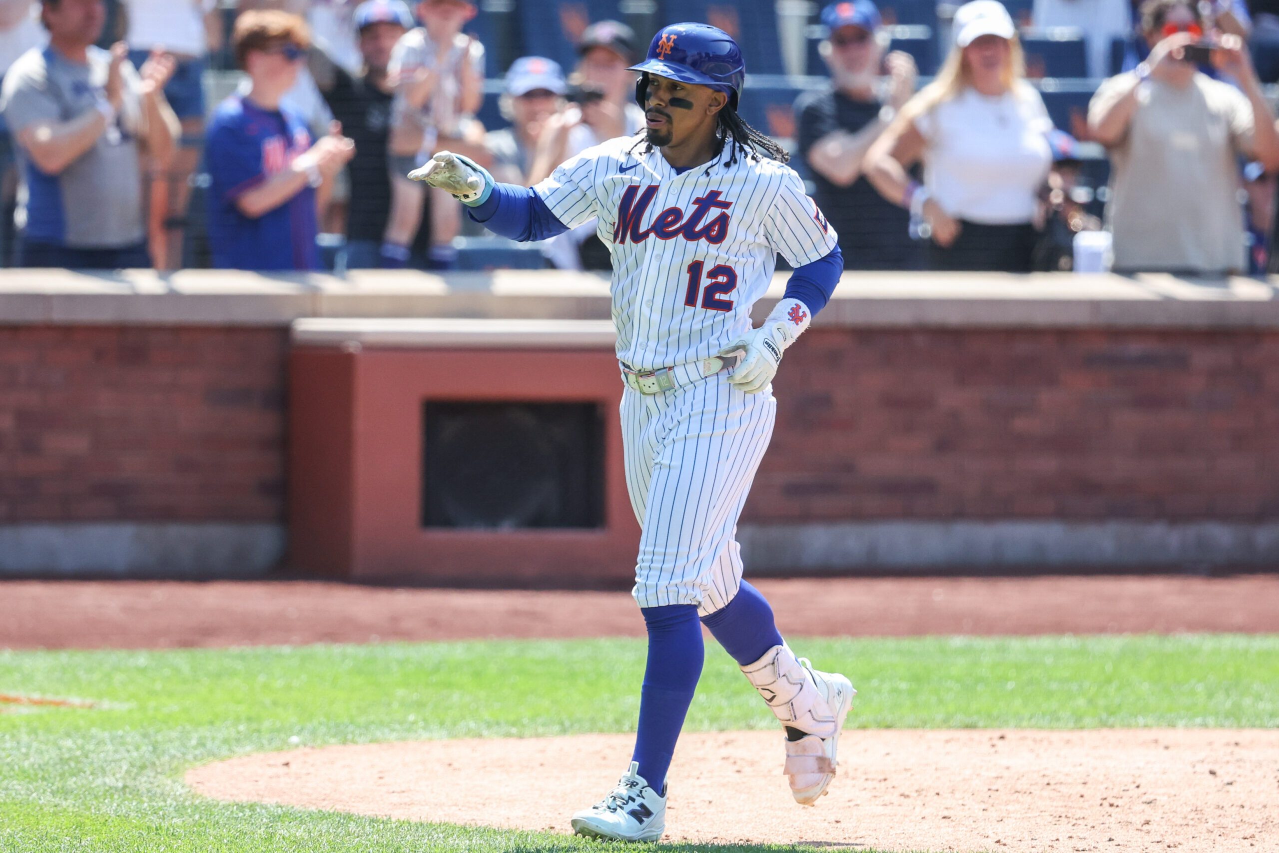 Jul 12, 2026; New York City, New York, USA;  New York Mets shortstop Francisco Lindor (12) at Citi Field. Mandatory Credit: Wendell Cruz-Imagn Images
