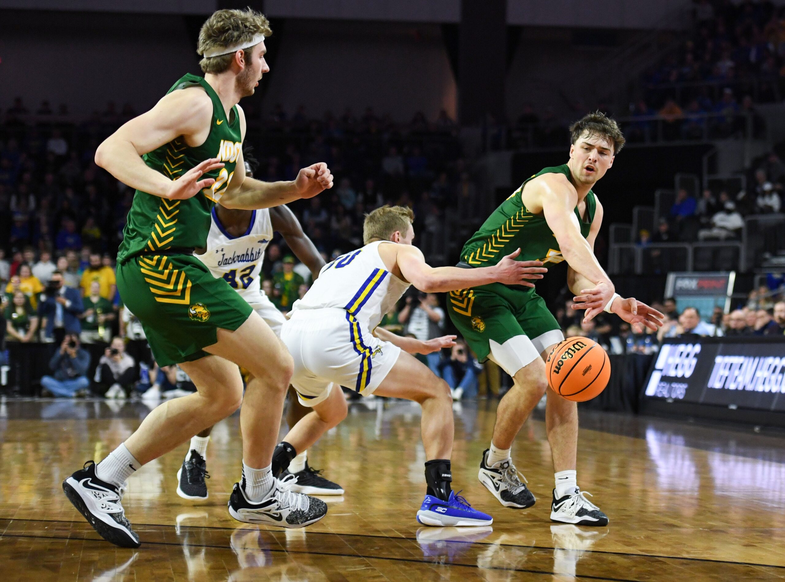 South Dakota State plays North Dakota State in the Summit League men s semifinals on Monday, March 6, 2023, at the Denny Sanford Premier Center in Sioux Falls.
Summit Men Semis 009