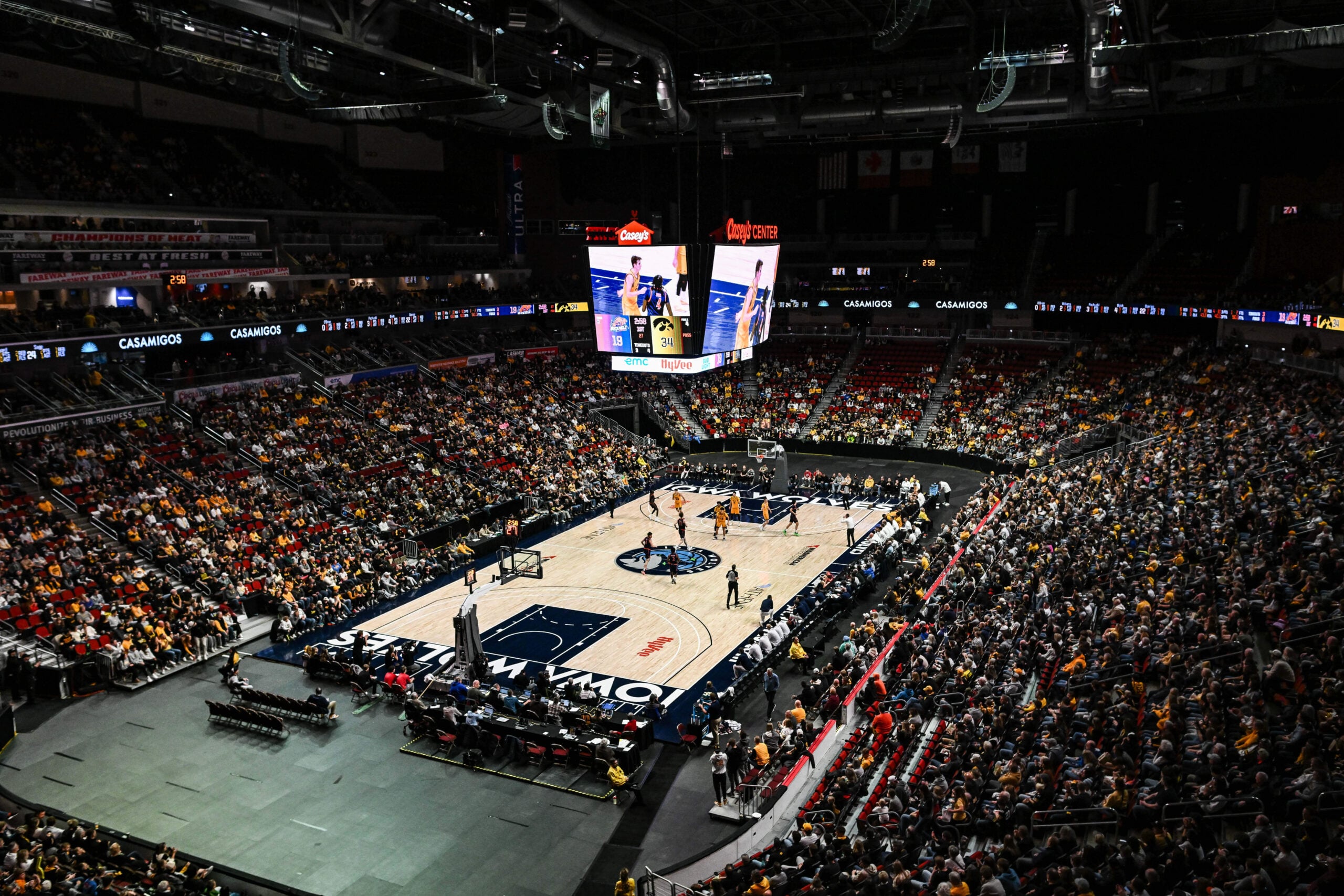 Dec 20, 2025; Iowa City, Iowa, USA;  A general view of Casey’s Center during the first half between the Iowa Hawkeyes and the Bucknell Bison. Mandatory Credit: Jeffrey Becker-Imagn Images