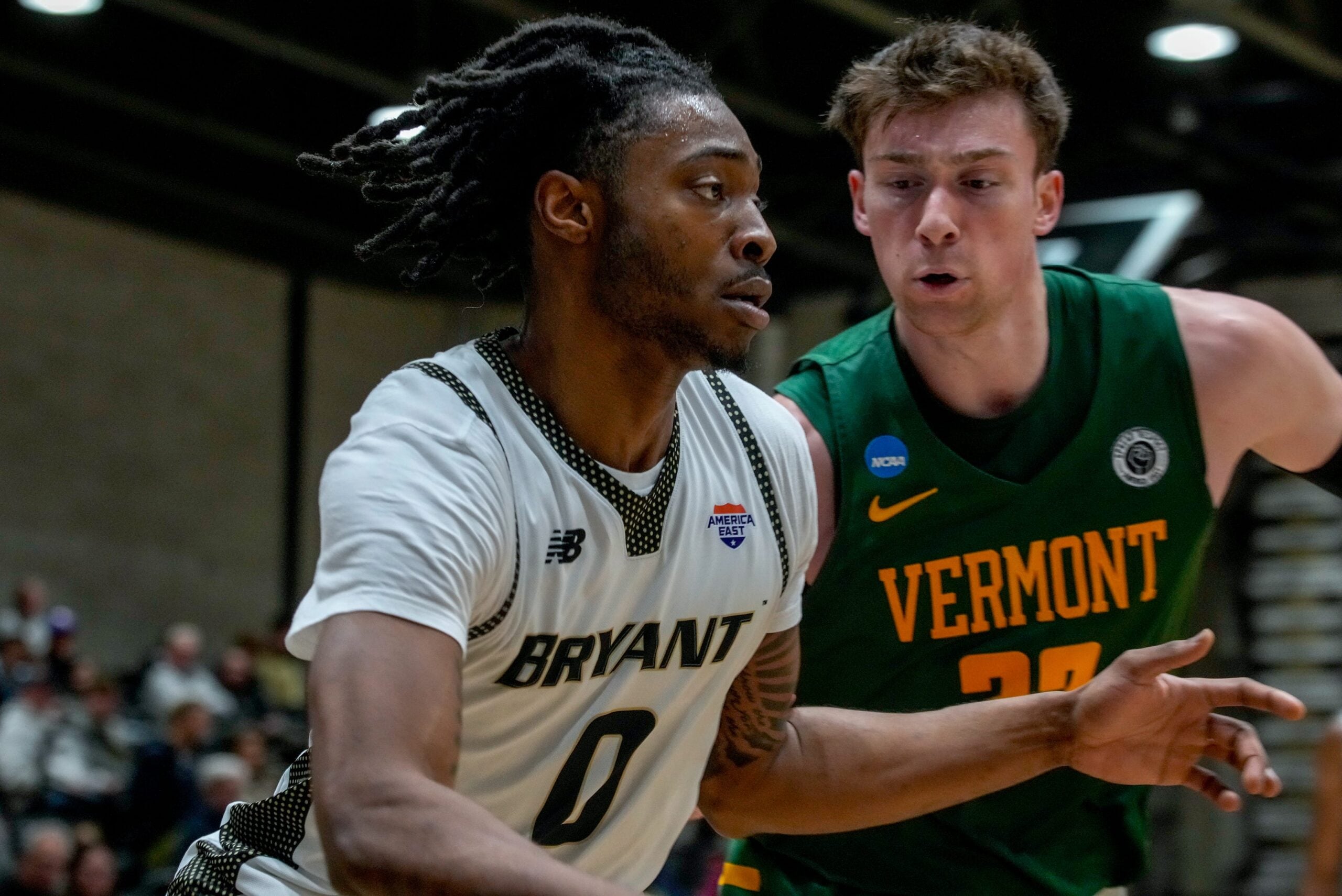 Earl Timberlake Bryant mens basketball. Bryant beats Vermont
